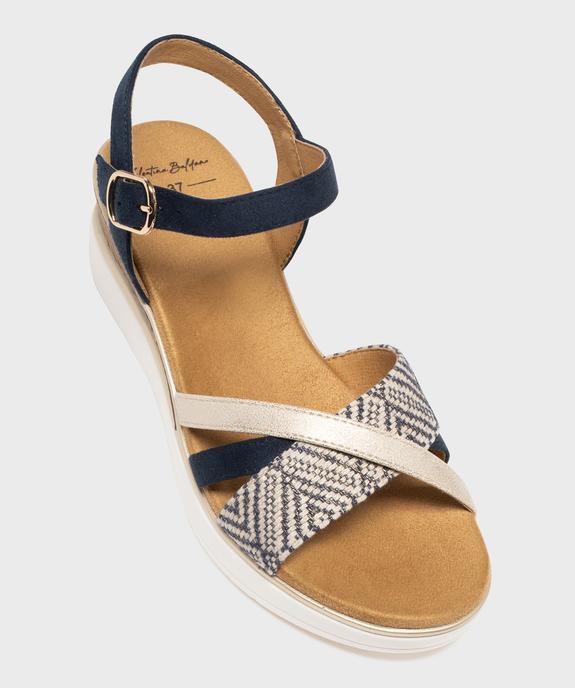 Sandales à talon compensé et brides multimatières femme vue5 - VALENTINA BALDA - GEMO