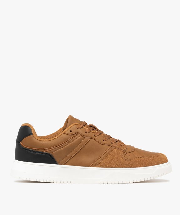 Baskets homme à semelle épaisse avec détail suédé vue2 - URBAN STEPS - GEMO