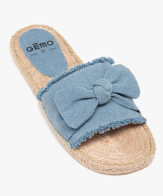 Mules femme plates à semelle en jute et bandeau denim vue5 - GEMO (CASUAL) - GEMO