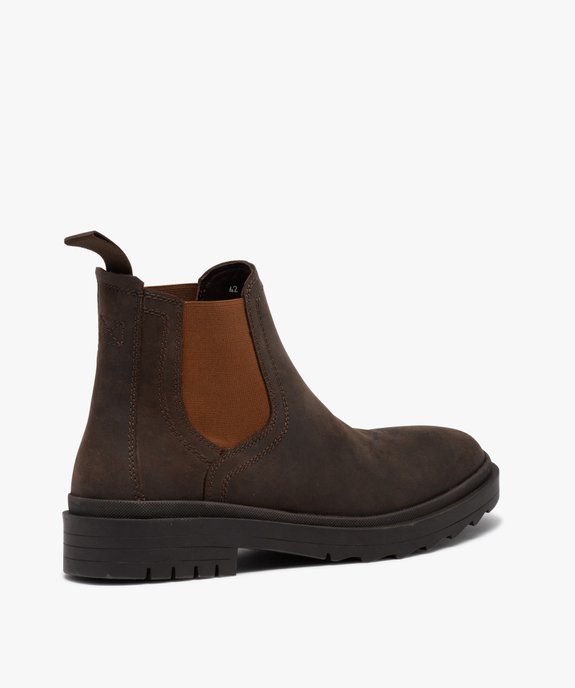 Boots homme style Chelsea dessus en cuir suédé uni vue5 - GEMO (CASUAL) - GEMO