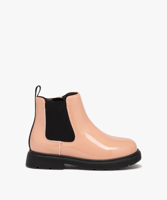 Bottes fille Chelsea vernies à zip vue1 - GEMO (ENFANT) - GEMO