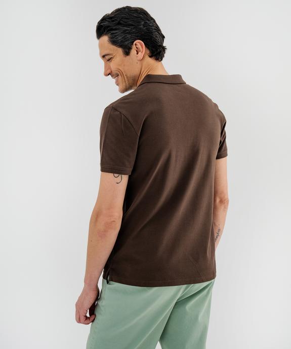 Polo manches courtes en coton homme vue3 - GEMO 4G HOMME - GEMO