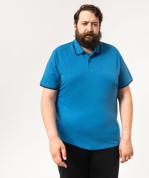 Polo à manches courtes et finitions fantaisie homme vue3 - GEMO 4G HOMME - GEMO