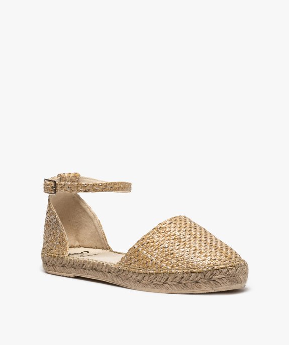Sandales femme style espadrilles ouvertes sur les côtés Dessus en fibres végétales et lurex vue2 - GEMO (CASUAL) - GEMO