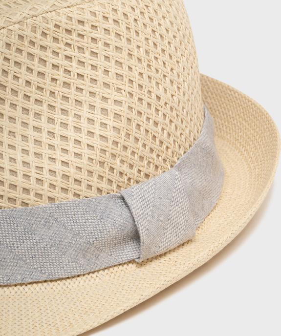 Chapeau en paille de papier avec bande en tissu homme vue2 - GEMO (ACCESS) - GEMO