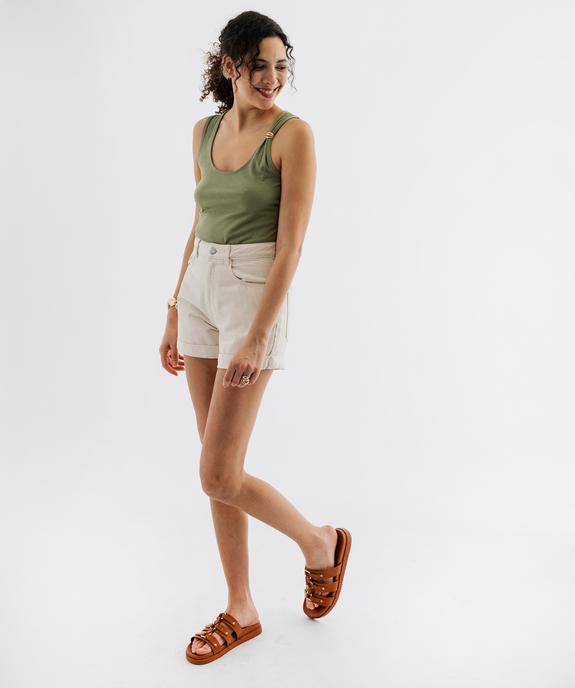 Débardeur en jersey de coton stretch à bretelle bijou femme vue4 - GEMO(FEMME PAP) - GEMO