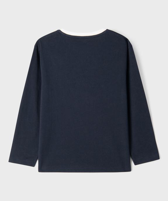 Tee-shirt manches longues brodé garçon - LuluCastagnette vue3 - LULU CASTAGNETTE GEMO FOR GOOD - GEMO