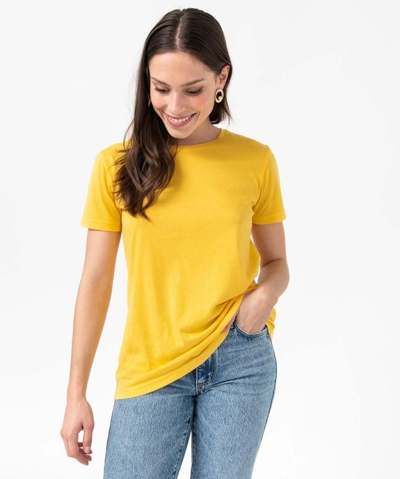 Tee-shirt à manches courtes et col rond femme vue5 - GEMO(FEMME PAP) - GEMO