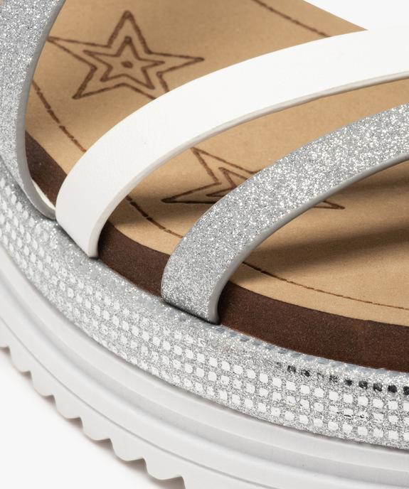 Sandales fille compensées à fines brides pailletées vue6 - GEMO (ENFANT) - GEMO