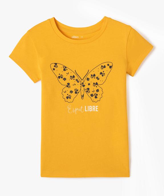 Tee-shirt fille à manches courtes avec large motif girly vue1 - GEMO (ENFANT) - GEMO