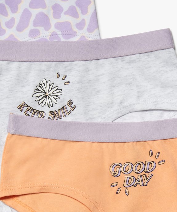 Shorties filles à motifs positifs (lot de 3) vue2 - GEMO 4G FILLE - GEMO