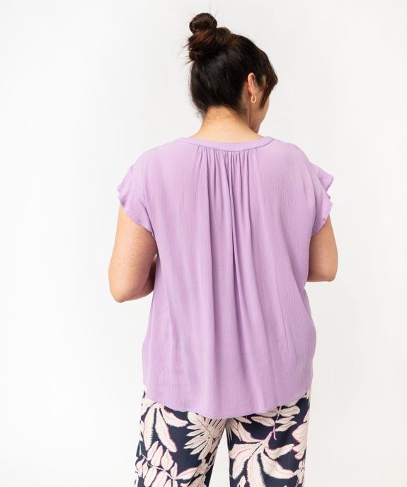 Blouse à manches courtes à volants femme grande taille vue3 - GEMO (G TAILLE) - GEMO