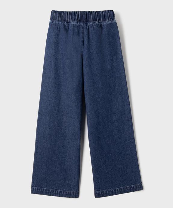 Jean large avec taille élastique ajustable fille vue3 - GEMO (JUNIOR) - GEMO