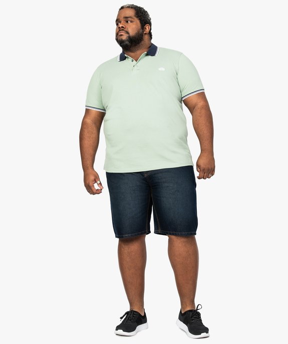 Short en jean avec surpiqûres contrastantes vue5 - GEMO (G TAILLE) - GEMO