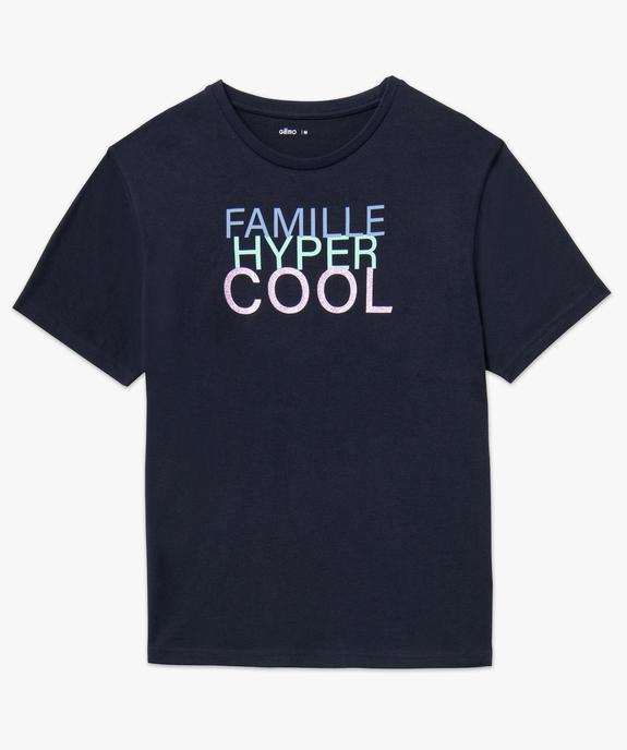Tee-shirt femme à manches courtes avec message pailleté vue4 - GEMO(FEMME PAP) - GEMO