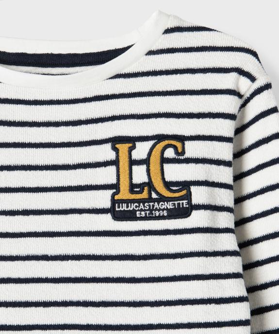 Tee-shirt manches longues rayé en éponge 100% coton garçon - LuluCastagnette vue2 - LULUCASTAGNETTE - GEMO