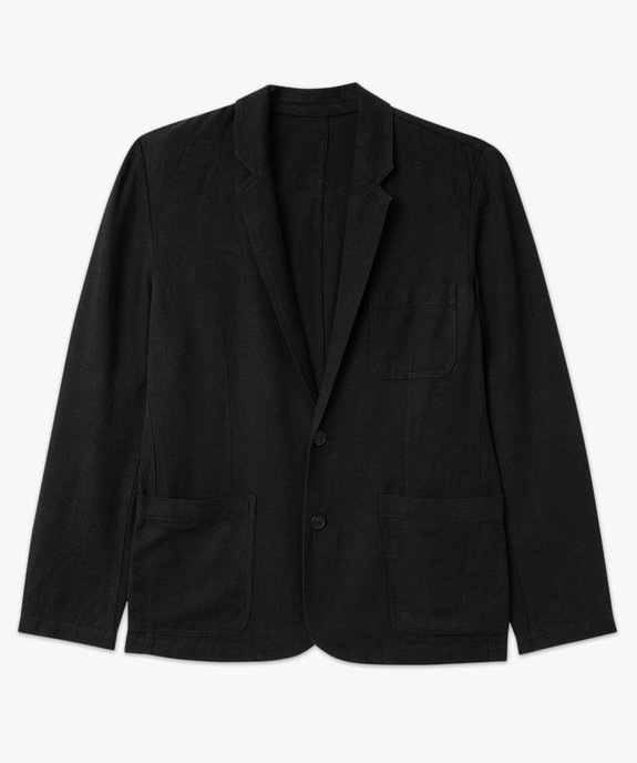 Veste de costume homme en lin mélangé vue4 - GEMO 4G HOMME - GEMO
