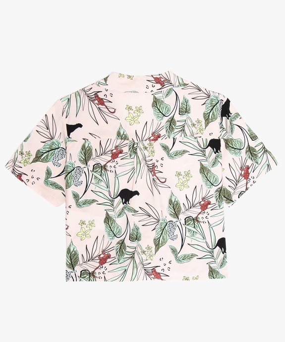 Chemise fille courte et fluide à motifs avec noeud dans le bas vue2 - GEMO (JUNIOR) - GEMO