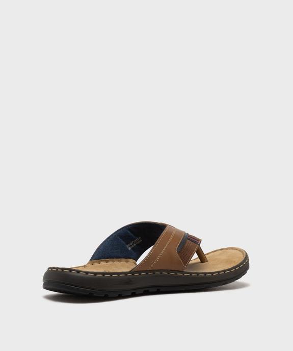 Claquettes à entredoigt en cuir homme - G'Flex vue4 - G'FLEX - GEMO