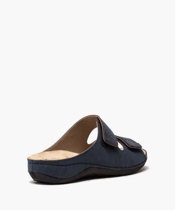 Mules femme confort à brides scratch finitions métallisées vue4 - GEMO (CONFORT) - GEMO