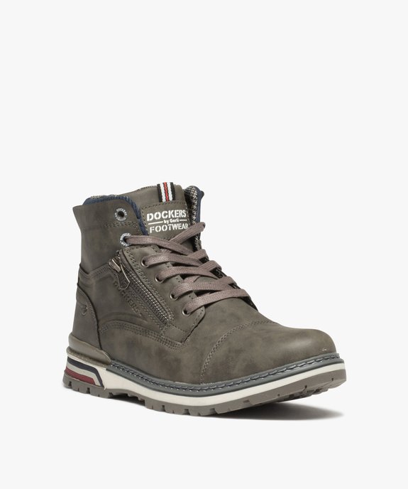 Boots homme unies à lacets et fermeture à zip - Dockers by Gerli vue3 - DOCKERS BY GERL - GEMO