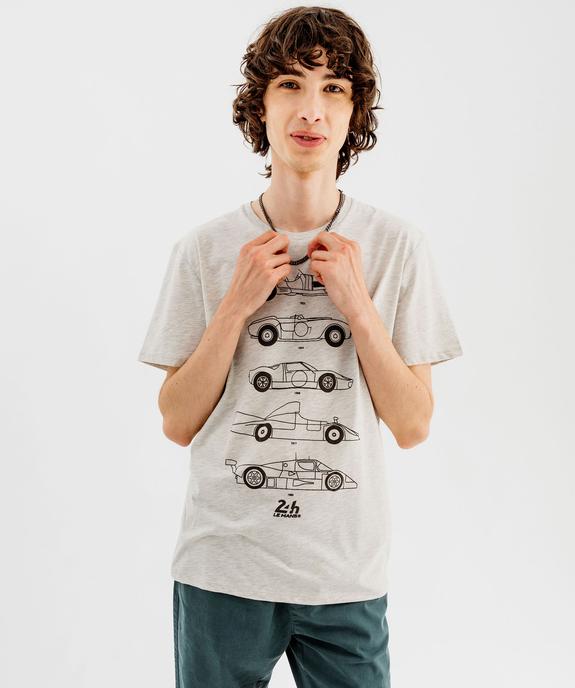 Tee-shirt manches courtes chiné imprimé homme - 24 h du Mans vue2 - 24H DU MANS - GEMO