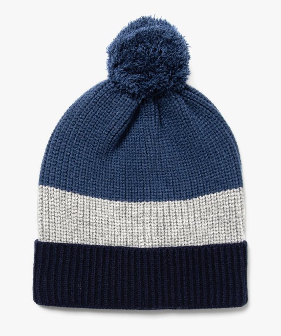 Bonnet tricolore à pompon garçon vue1 - GEMO (ENFANT) - GEMO