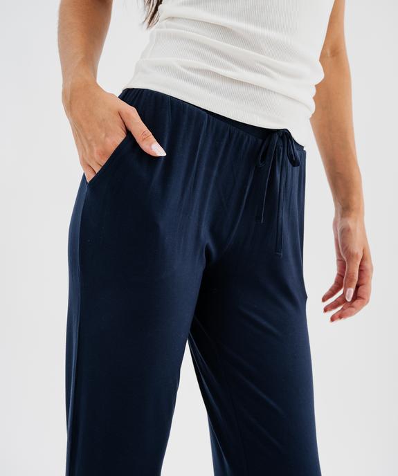 Bas de pyjama en viscose extensible coupe droite femme vue2 - GEMO 4G FEMME - GEMO