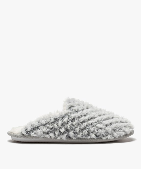 Chaussons femme mules plates en textile peluche vue1 - GEMO(HOMWR FEM) - GEMO
