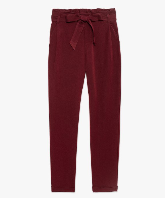 Pantalon femme fluide coupe carotte à taille élastiquée vue4 - GEMO(FEMME PAP) - GEMO