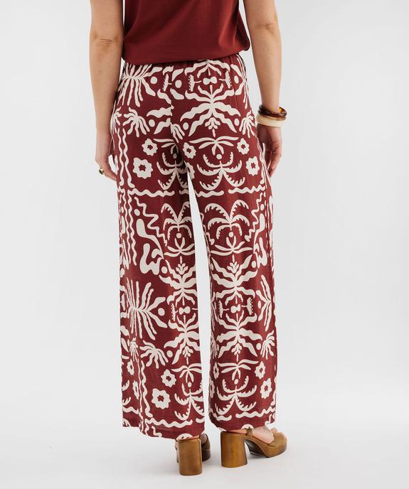 Pantalon large et fluide imprimé femme vue3 - GEMO 4G FEMME - GEMO