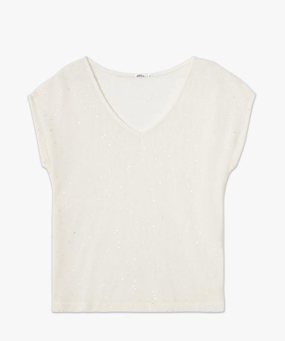 Tee-shirt femme sans manches en maille à motifs brillants vue4 - GEMO(FEMME PAP) - GEMO