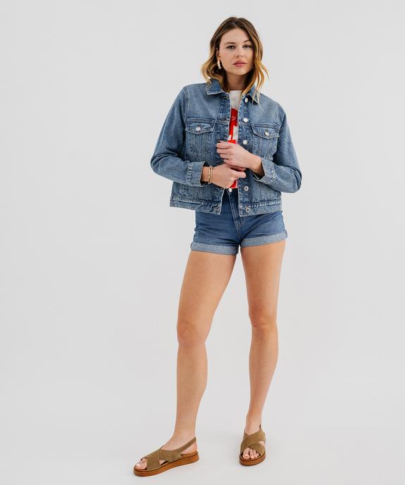 Veste en jean classique femme vue10 - GEMO 4G FEMME - GEMO