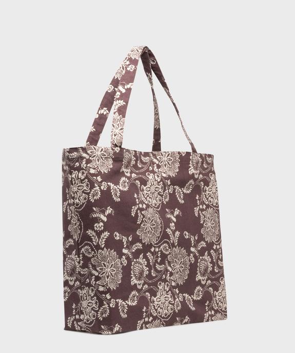 Tote bag en toile à motifs fleuris femme vue2 - GEMO (ACCESS) - GEMO