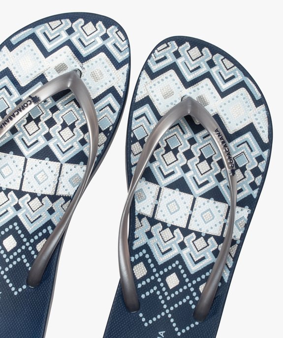 Tongs femme imprimées à fines brides - Copacabana vue3 - COPACABANA - GEMO
