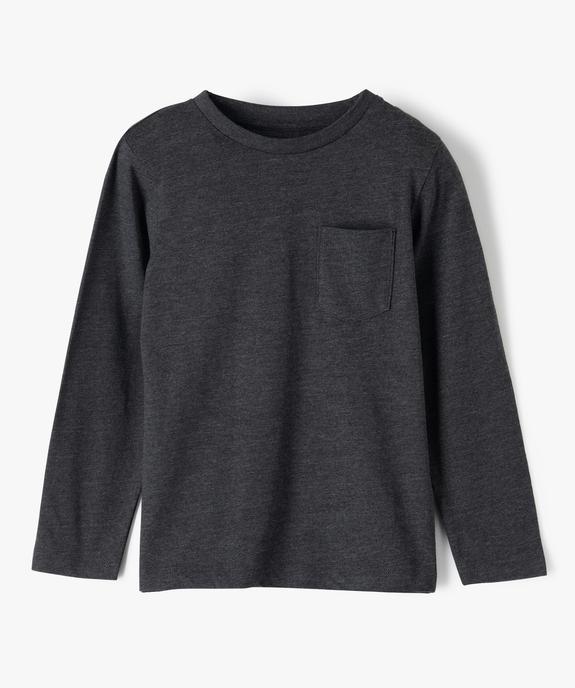 Tee-shirt à manches longues avec poche poitrine garçon vue1 - GEMO 4G GARCON - GEMO