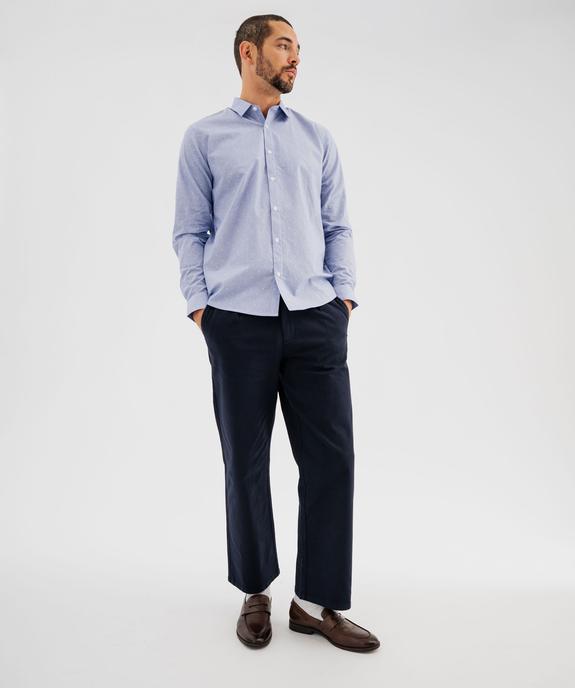 Chemise manches longues à rayures et pois brodé coupe regular homme vue6 - GEMO 4G HOMME - GEMO