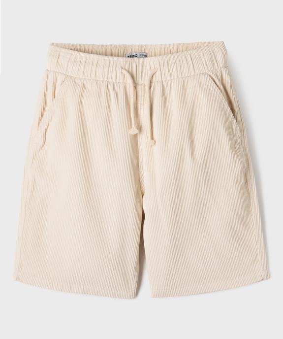 Bermuda en velours côtelé coupe regular garçon vue1 - GEMO (JUNIOR) - GEMO