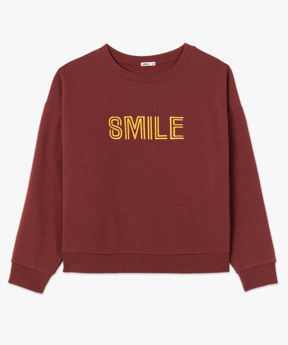 Sweat femme grande taille court avec message brodé vue4 - GEMO (G TAILLE) - GEMO