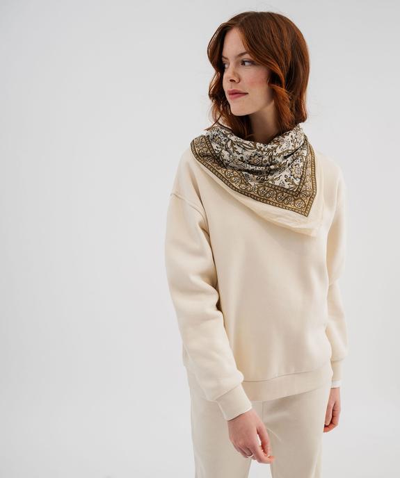 Sweat à col rond en molleton uni femme vue5 - GEMO 4G FEMME - GEMO