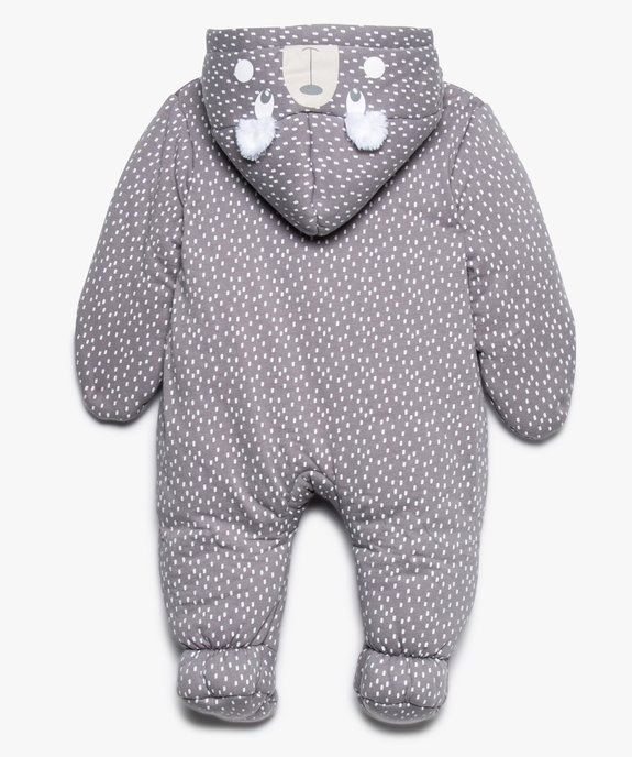 Combinaison pilote bébé mixte avec capuche et moufles vue3 - GEMO(BB COUCHE) - GEMO