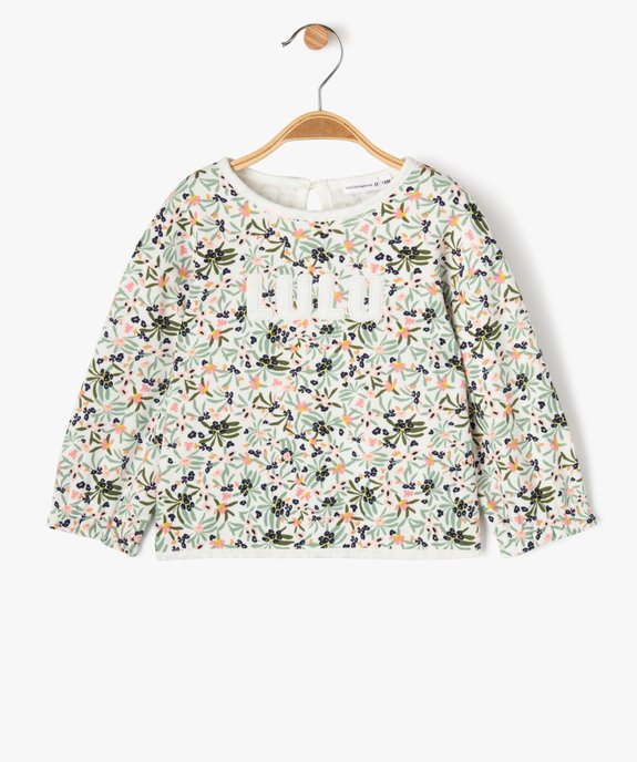 Sweat à motifs fleuris intérieur peluche bébé fille - LuluCastagnette vue1 - LULUCASTAGNETTE - GEMO
