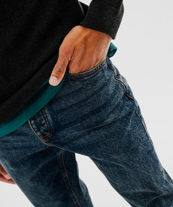 Jean droit en denim délavé vue2 - GEMO 4G HOMME - GEMO