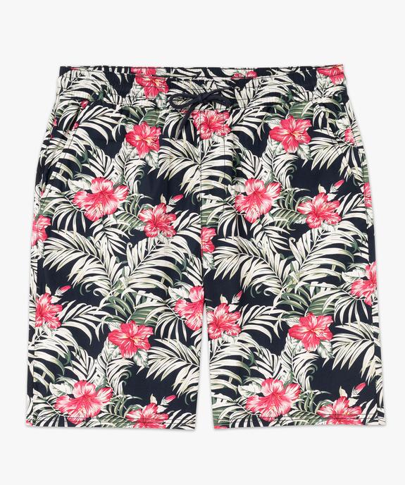 Bermuda en toile à motif fleuri homme vue4 - GEMO (HOMME) - GEMO