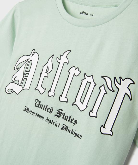 Tee-shirt manches courtes inscription garçon vue2 - GEMO (JUNIOR) - GEMO