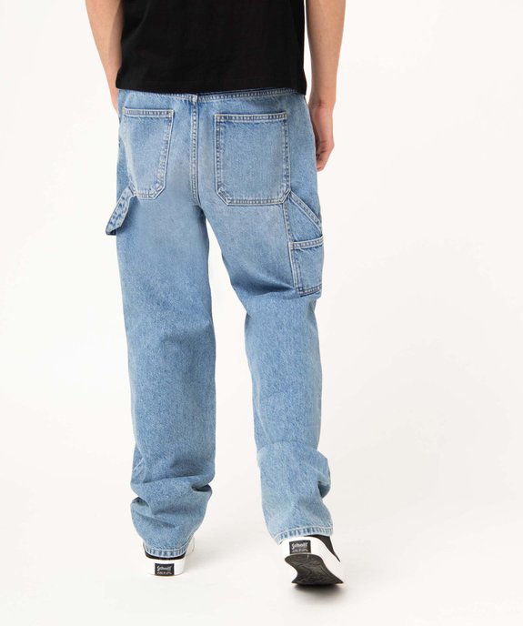 Jean homme style charpentier en denim délavé vue3 - GEMO (HOMME) - GEMO