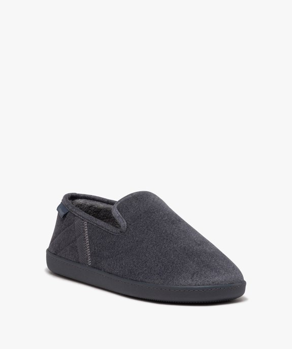 Chausson homme pantoufles en jersey style denim - Isotoner vue2 - ISOTONER - GEMO