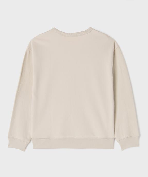 Sweat col rond en molleton bouclette garçon  vue4 - GEMO (JUNIOR) - GEMO