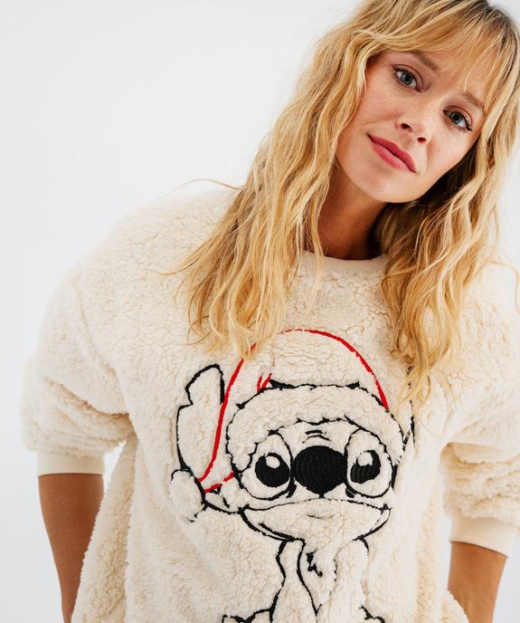 Sweat de Noël en sherpa à motif Stitch femme - Disney vue2 - LILO & STITCH - GEMO