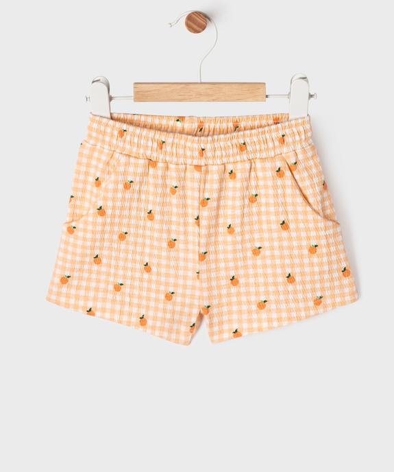 Short en maille gaufrée extensible bébé fille vue1 - GEMO(BEBE DEBT) - GEMO